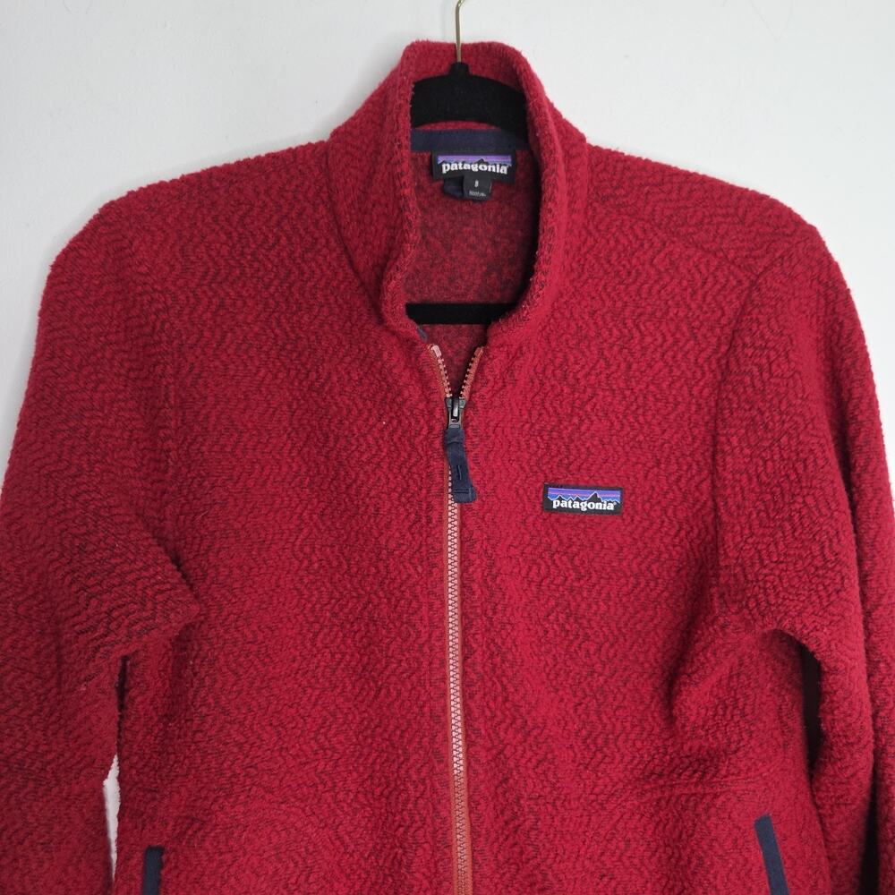Patagonia Better Sweater Jacket Womens S Red Blue Wool Blend Full Zip Fleece